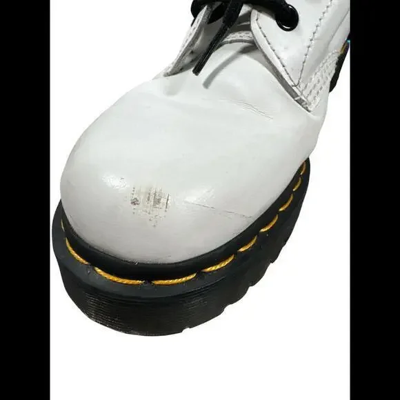 Dr. Martens Doc Martens Jadon Smooth Leather Platforms Boots Size 10L/9M White - Picture 8 of 9